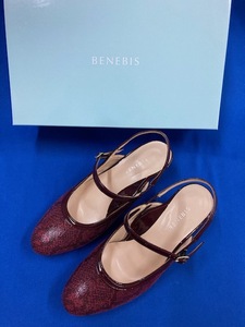 BENEBIS べネビス　本革ランニングソフトバックベルトパンプス　22.0ｃｍ　WI　89883201