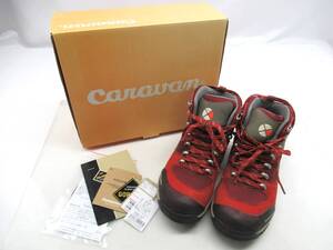 【送900円】5200　caravan　キャラバン　トレッキングシューズ　メンズ　ブーツ　登山靴　GORE-TEX　ゴアテックス　レッド　24.5　EEE