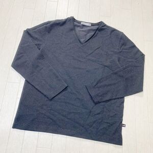 3967☆ U.P.reoma レノマ トップス 長袖Tシャツ VネックTシャツ メンズ M ネイビー ドット柄