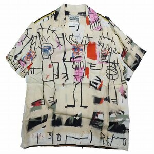 美品 ワコマリア WACKO MARIA JEAN-MICHEL BASQUIAT / S/S HAWAIIAN SHIRT TYPE-3 バスキアハワイアンシャツ BASQUIAT-WM-HI03 サイズL