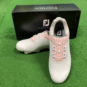 FOOTJOY/フットジョイ DRYJOYS for Women 98179J 25.0 Wide WHITE/PINK ソフトスパイク 新品・未使用品