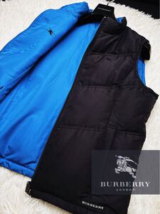 i14別格!!!極暖【リバーシブルベスト!】定価14万●BURBERRY golf●ボリュームダウンベストコート バーバリーコート メンズ L 全体綺麗！