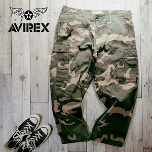 ☆AVIREX アヴィレックス☆リップストップ 迷彩 カーゴパンツ カモ size【2L】S2098