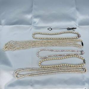 遺品整理　買取品　本真珠 あこや真珠 アコヤ ネックレス 含む5点 あこや 金具全てシルバー表記 silver 淡水　バロック　パール　TASAKI