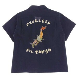 VISVIM ビズビム 21SS 0121105011016 SANKO SOUVENIR SHIRT S/S ボーリング 半袖 シャツ ネイビー系 2【美品】【中古】