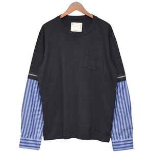 sacai　サカイ　2022SS　ZIP SLEEVE LONG TEE　2wayロングスリーブTシャツ　20-02295M　8054000186389