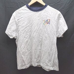 ◇ SLOPPY　スラッピー ロゴ刺?入り　バックプリント 半袖 Ｔシャツ サイズF グレー/マルチ レディース E