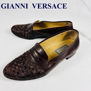 Gianni Versace ジャンニヴェルサーチェ　ローファー　アミアミ　レザー　ビンテージ　ダークブラウン　表記サイズ　41.5　約25.5　　