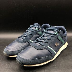 M3617 LACOSTE ラコステ レザー スエード切替 スニーカー メンズ US7.5/25.0cm相当 ネイビー 紺