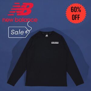 ニューバランス　ロングスリーブポリTシャツ メンズ　ブラック　サイズL 新品タグ付き60%OFF