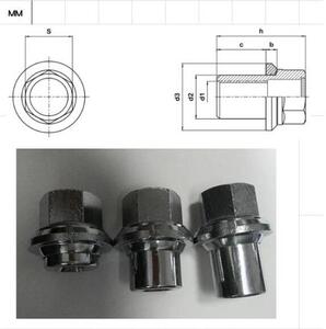 送料無料 M22　ISO/大型トラック/22.5/19.5/アルミホイールリア用メッキナット