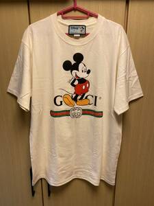 正規 20AW GUCCI × DISNEY グッチ ディズニー ミッキーマウス クルーネック Tシャツ 白 S 565806 XJB66