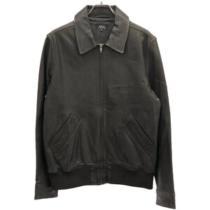 A.P.C アーペーセー MOTO BLOUSON ジップアップレザーブルゾン ブラウン M ITH6OMSUXCEC