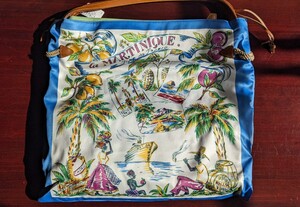 TOPKAPI TREASURE トプカピ トレジャー マイルドサテン トートバッグ ブルー la MARTINIQUE Fort de France