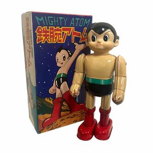 鉄腕アトム 希少 ブリキ ゼンマイ付 MIGHTY ATOM 日本製 手塚プロダクション ビリケン商会 BILLIKEN 歩行 当時物