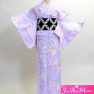 浴衣 単品 仕立て上がり 女性用 JunAmiMisako ジュンアミミサコ なでしこ 撫子 チェック 新品（株）安田屋 NO11840