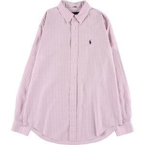 古着 ラルフローレン Ralph Lauren POLO by Ralph Lauren 長袖 ボタンダウンチェックシャツ レディースL相当 /eaa491907