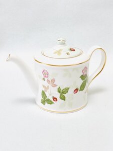 【送料込】Wedgwood　ウェッジウッド　ティーポットワイルドストロベリー　9×16×高さ10　オフホワイト　レッド　グリーン他 食器 6444808