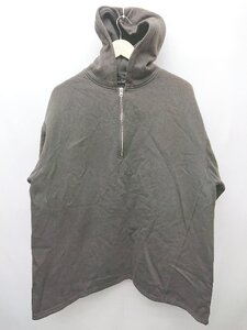 ◇ w closet ダブルクローゼット ハーフジップ 裏起毛 長袖 トレーナー サイズF ブラウン レディース P