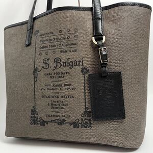 希少/極美品● BVLGARI ブルガリ メンズ トートバッグ コレツィオーネ ハンド 肩掛け A4 PC◎ ビジネス 書類鞄 ロゴ レザー 本革 ブラック