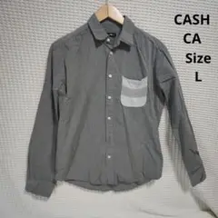 【オシャレ☆CASH CA ENGLAND】グレー　長袖シャツ　サイズL