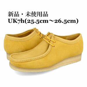 CLARKS クラークス WALLABEE YELLOW COMBI SUEDE イエロー コンビ スエード レザー モカシン メンズシューズ メンズファッション UK7.5