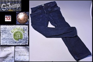 ゴーヘンプ ★ GOHEMP ★ VENDOR TAPERED SLIM PANTS ★ デニム ★ Gパン ★ ジーパン ★ サイズ32 ★ サイド大きめポケット ★ 中古品 ★