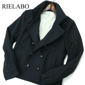 RIELABO リエラボ ニコルクラブ フォーメン 秋冬 メルトン ウール★ 中綿 Pコート ジャケット Sz.46　メンズ グレー　A2T12187_A#N