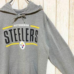 NFL Pittsburgh Steelers ピッツバーグ・スティーラーズ プリント スウェット パーカー L USA古着 アメリカ古着