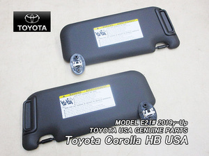 カローラスポーツE21#/TOYOTA/トヨタCOROLLAハッチバック純正USサンバイザー左右ブラック/USDM北米仕様5HBルームバイザー英文字入り黒色USA