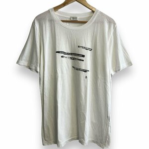 美品 SAINT LAURENT サンローラン プリント クルーネック 半袖 Tシャツ カットソー M ホワイト