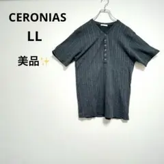 美品✨CERONIAS セロニアス 【LL】 半袖 ヘンリーネック Tシャツ