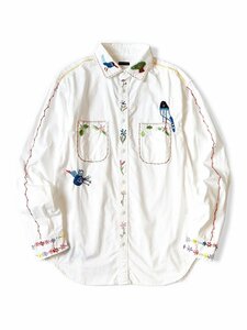 Kapital キャピタル KAPITALOX WORK SHIRT (MAGPIE EMBROIDERY) (LONG SLEEVE) 長袖 おしゃれ シャツ ホワイト 希少 中古 サイズ：2 Y1