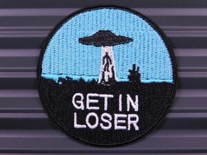 ◆送料\110◆【GET IN LOSER】※《アイロン刺繍ワッペン／UFO・捕獲》　アメリカン雑貨　刺繍ワッペン　アイロンワッペン