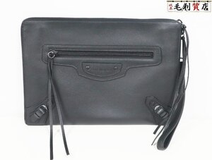 バレンシアガ BALENCIAGA 640114 レザークラッチバッグ ブラック メンズ 極上美品 バッグ クラッチバッグ