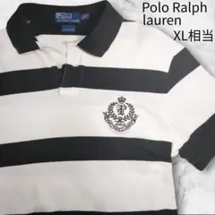 極美品✨POLO Ralph Lauren 太ボーダー 刺繍 ポロシャツ 白黒