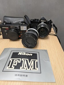 nikon FM フィルムカメラ 説明書付き　 43~86mm zoom konica C35 minolta AM ZOOM 35-80 まとめ売り