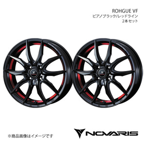 NOVARIS/ROHGUE VF ステラ LA150系 アルミホイール2本セット【16×5.0J 4-100 INSET45 ピアノブラック/レッドライン】0040062×2