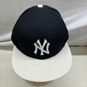 66③●51212-14 ニューエラ NEWERA キャップ 帽子 ニューヨークヤンキース モノクロ 中古品