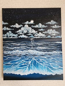 海　絵　風景画　アート　アクリル絵の具　一点物　原画　絵画