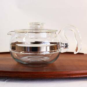 【送料無料】◎ 1952～79年 PYREX パイレックス オールドパイレックス 耐熱ガラス ティーポット 6カップ フレームウェア ヴィンテージ