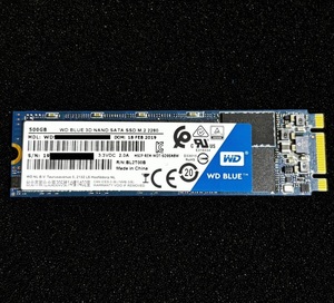 WD Blue 3D NAND SSD 500GB WDS500G2B0B NGFF M.2 2280 ((動作品・1枚限定！)) 