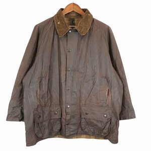 90年代 Barbour バブアー BEAUFORT オイルドジャケット 防水 チンストラップ 3ワラント ブラウン (メンズ C48-122CM) 中古 古着 O5497