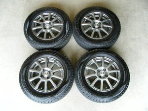 ノートなどに。。185/70R14 ROADSTONE スタッドレス　14X5.5J OFF38 PCD100X4H アルミ４本セット！！　　　S1436