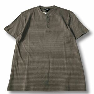 《美品◎》Calvin Klein カルバンクライン★新品タグ付*ヘンリーネックTシャツ*カットソー*ライトブラウン*サイズM(MS3460)◆S60