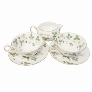 ウェッジウッド WEDGWOOD ワイルドストロベリー ティーカップ＆ソーサー 2客セット ミルクポット ボーンチャイナ 花柄 イチゴ 1114 その他