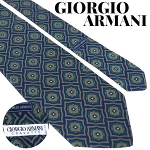 GIORGIO ARMANI ジョルジオアルマーニ 総柄 パターン柄 カジュアルネクタイ ブランドネクタイ イタリア製