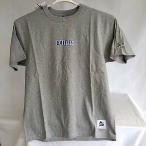 Battles Tシャツ メンズ半袖 綿100％ 無地 ラージサイズルーズ　サイズL　グレー