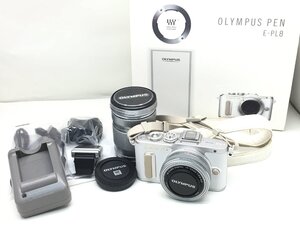 OLYMPUS PEN E-PL8 / M.ZUIKO DIGITAL 14-42mm 1:3.5-5.6 他 ミラーレス 一眼レフカメラ レンズ 充電器付き ジャンク 中古【UC120071】●