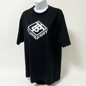 送料無料 BURBERRY LONDON バーバリー ロンドン メンズ Tシャツ ロゴグラフィック ブラック トップス サイズ：S 8021831